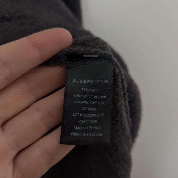 NWT Barefoot Dreams Carbon charcoal grey High Rib Half Zip Tunic sweater - Picture 4 of 6